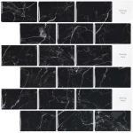 vidaXL Πλακάκι Subway 10 pcs Μαύρο Μάρμαρο 30 x 30 cm