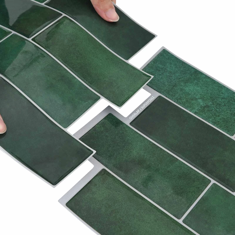 vidaXL Πλακάκι Subway 20 pcs Σκούρο Πράσινο 29 x 21 εκ