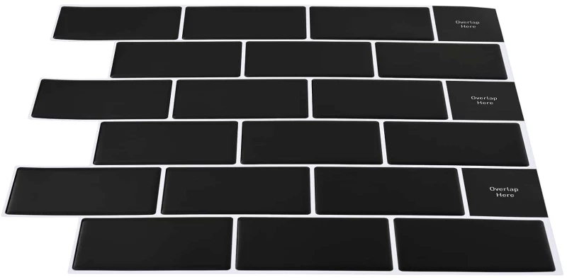vidaXL Πλακάκι Subway 20 pcs Μαύρο 30 x 30 cm Πολυουρεθάνη και PET