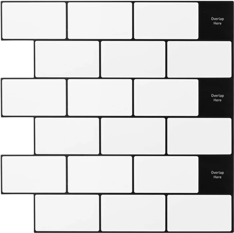 vidaXL Πλακάκι Subway 50 pcs Λευκό Μαύρο 30 x 30 cm