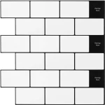 vidaXL Πλακάκι Subway 50 pcs Λευκό Μαύρο 30 x 30 cm