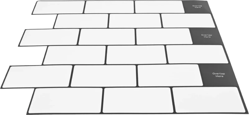 vidaXL Πλακάκι Subway 50 pcs Λευκό Μαύρο 30 x 30 cm