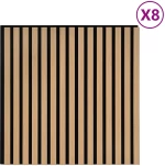 vidaXL Πάνελ τοίχου 8 pcs Φυσικό 60,5 x 60 εκ.