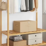 vidaXL Κουτί αποθήκευσης 24 pcs Κρεμ 50 x 30 x 25 cm Ύφασμα