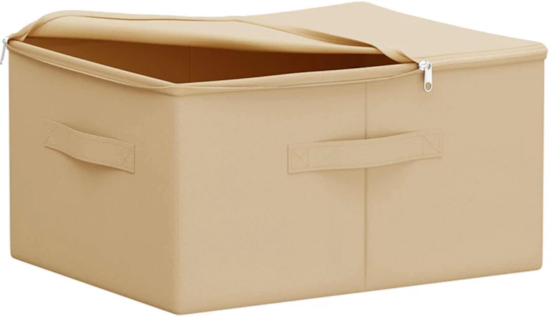 vidaXL Κουτί αποθήκευσης 24 pcs Κρεμ 50 x 30 x 25 cm Ύφασμα