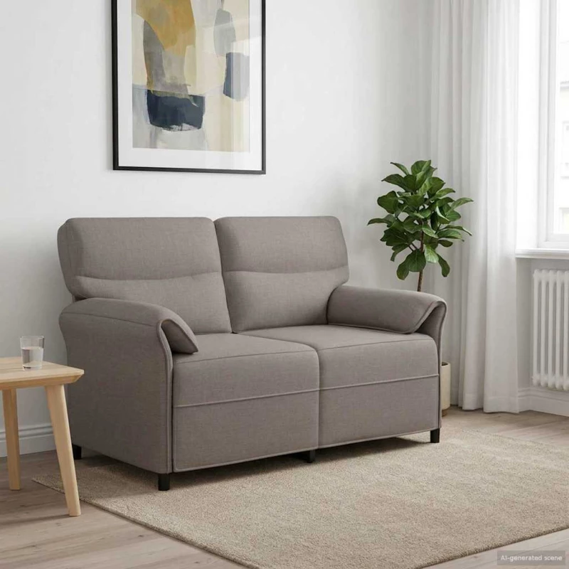 vidaXL Καναπές 100% πολυέστερ μεταλλικό πλαίσιο MDF, Κόντρα πλακέ