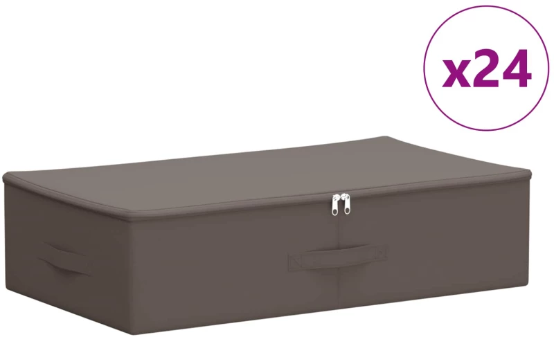vidaXL Κουτί αποθήκευσης 24 pcs Γκρι 70 x 40 x 18 εκ. Ύφασμα