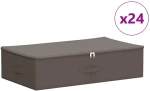 vidaXL Κουτί αποθήκευσης 24 pcs Γκρι 70 x 40 x 18 εκ. Ύφασμα