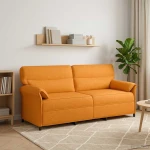 vidaXL Καναπές 100% πολυέστερ μεταλλικό πλαίσιο MDF, Κόντρα πλακέ