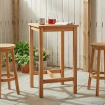 vidaXL Τραπέζι μπαρ Φυσικό 60 x 60 x 105 cm Στερεό Τίκ