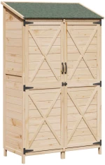 vidaXL Αποθήκη Κήπου Φυσικό 106 x 56 x 176,5 εκ Επεξεργασμένο Ξύλο
