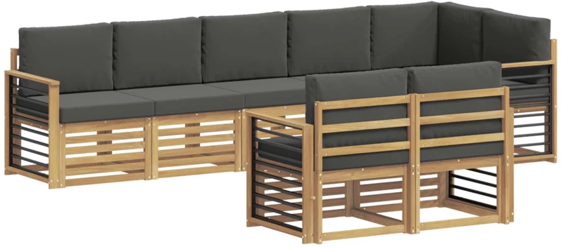 vidaXL Σειρά Καναπέ Εξωτερικού 8 pcs Άσπρο και Ανθρακί