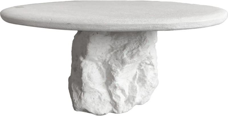 Τραπέζι σαλονιού Zinol pakoworld mdf-polyresin λευκό Φ77x36εκ