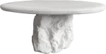 Τραπέζι σαλονιού Zinol pakoworld mdf-polyresin λευκό Φ77x36εκ