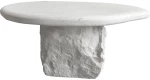 Τραπέζι σαλονιού Zinol pakoworld mdf-polyresin λευκό Φ77x36εκ