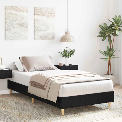 vidaXL Σκελετός Κρεβατιού Μαύρη Δρυς 80 x 200 cm Επεξεργασμένο Ξύλο