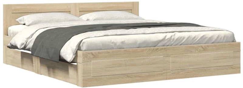vidaXL Σκελετός Κρεβατιού 2 pcs Σονόμα 193 x 203 cm Επεξεργασμένο ξύλο