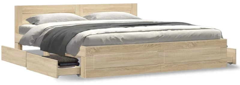 vidaXL Σκελετός Κρεβατιού 2 pcs Σονόμα 193 x 203 cm Επεξεργασμένο ξύλο