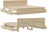 vidaXL Σκελετός Κρεβατιού 2 pcs Σονόμα 193 x 203 cm Επεξεργασμένο ξύλο