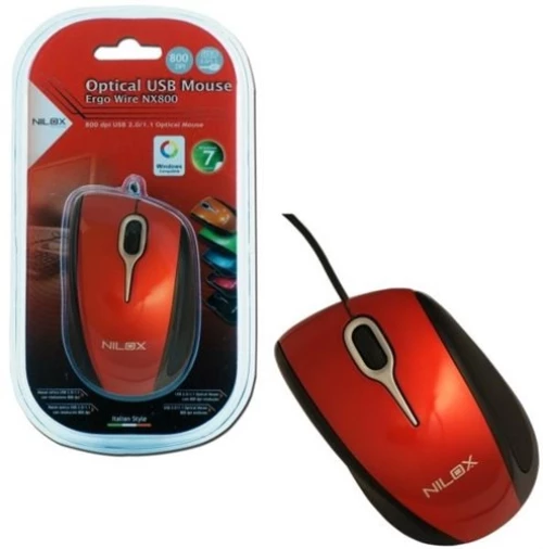 NILOX MOUSE WIRED NX800 RED