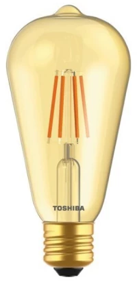 Toshiba Λάμπα LED 4.5W για Ντουί E27 και Σχήμα ST64 Θερμό Λευκό 2200K (DELS-STA44P567AF11)