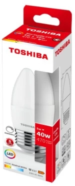 TOSHIBA LED C35 E27 5W 4000K DIMMABLE