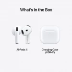Apple AirPods 4 με Ασύρματη Θήκη Φόρτισης Bluetooth Handsfree Λευκό (MXP63ZM/A)