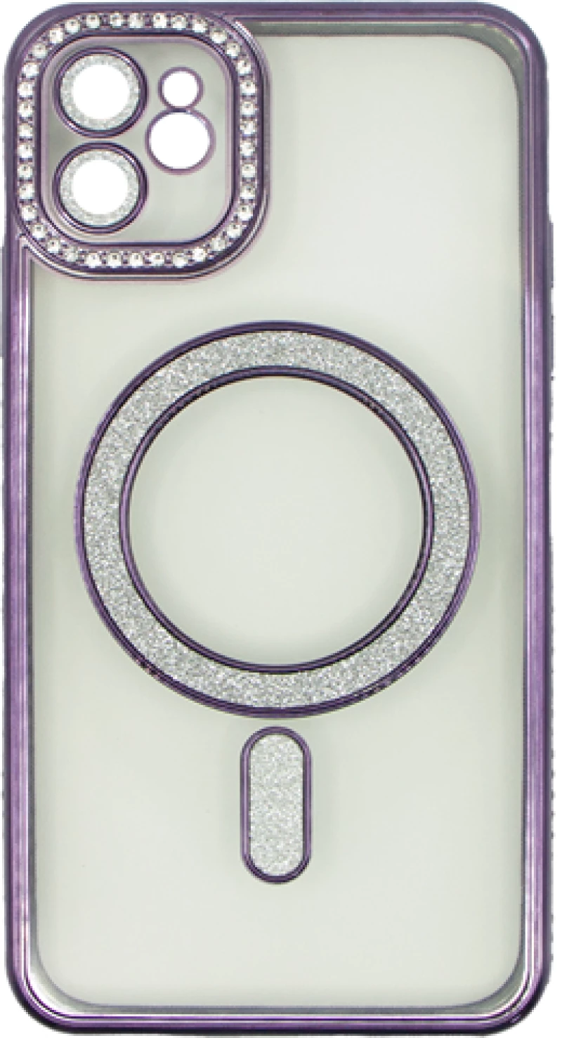 Vivid Magsafe Strass and Glitter Case Apple iPhone 15 Pro Purple