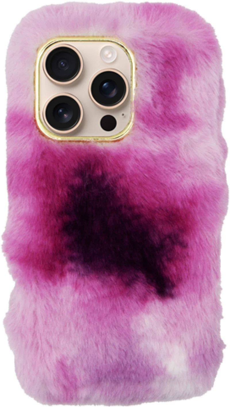 Vivid Fluffy Plush Case Apple iPhone 16 Pro Pink
