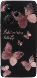 Vivid Silicone Case Redmi Note 13 Pro+ 5G Butterfly Black/Pink