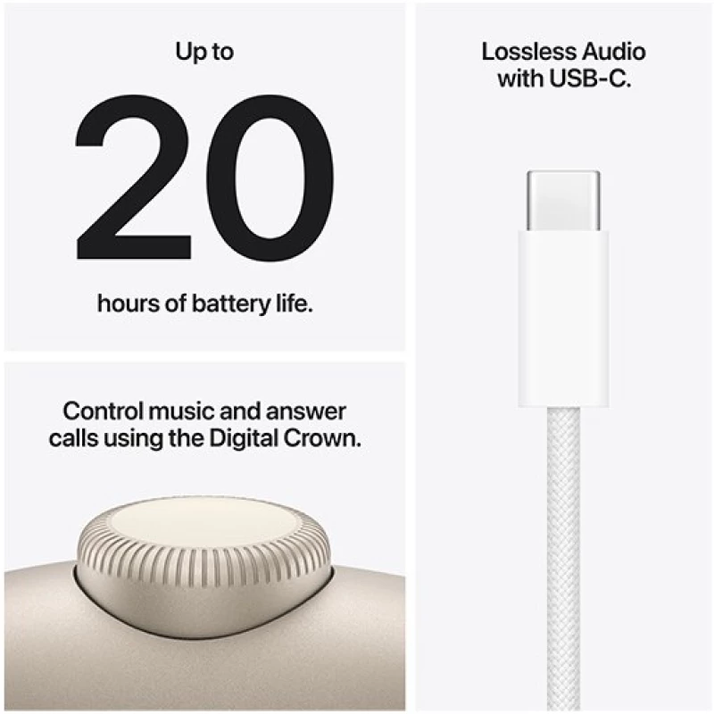 Apple AirPods Max 2 (2026) Ασύρματα Bluetooth Over-Ear Ακουστικά Starlight (MHWL4ZM/A)