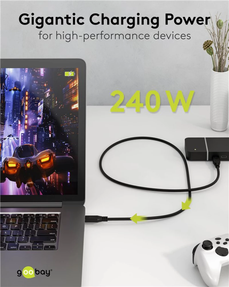 GOOBAY καλώδιο USB-C 74185  USB4  240W  40Gbps  8K/60Hz  1.8m  μαύρο