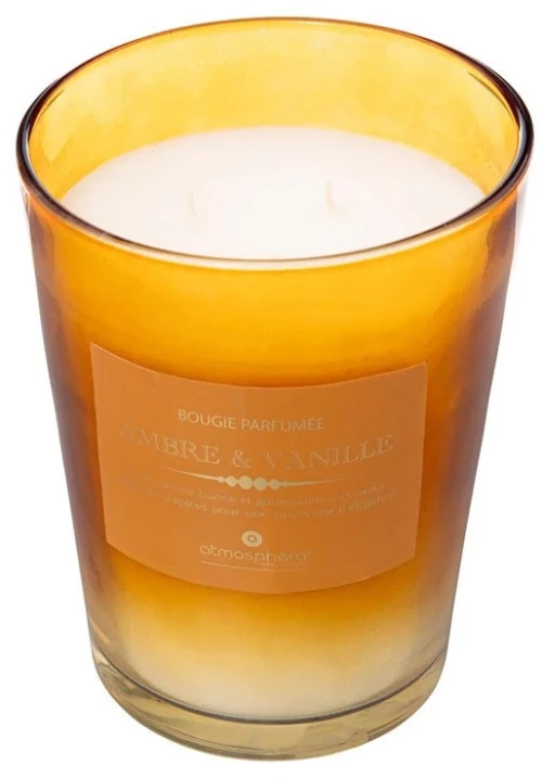 ΚΕΡΙΆ & ΚΗΡΟΠΉΓΙΑ 855G AMBER ALMA GLASS CANDLE 200617A