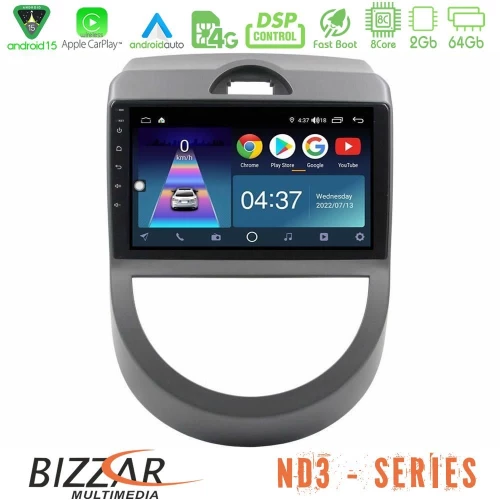 Bizzar nd3 Series 8core Android15 2+64gb kia Soul 2009-2011 Navigation Multimedia Tablet 9" u-nd3-Ki0814