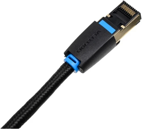 VENTION Cotton Braided Cat.8 SFTP Patch Cable 0.5M Black (IKGBD) (VENIKGBD)