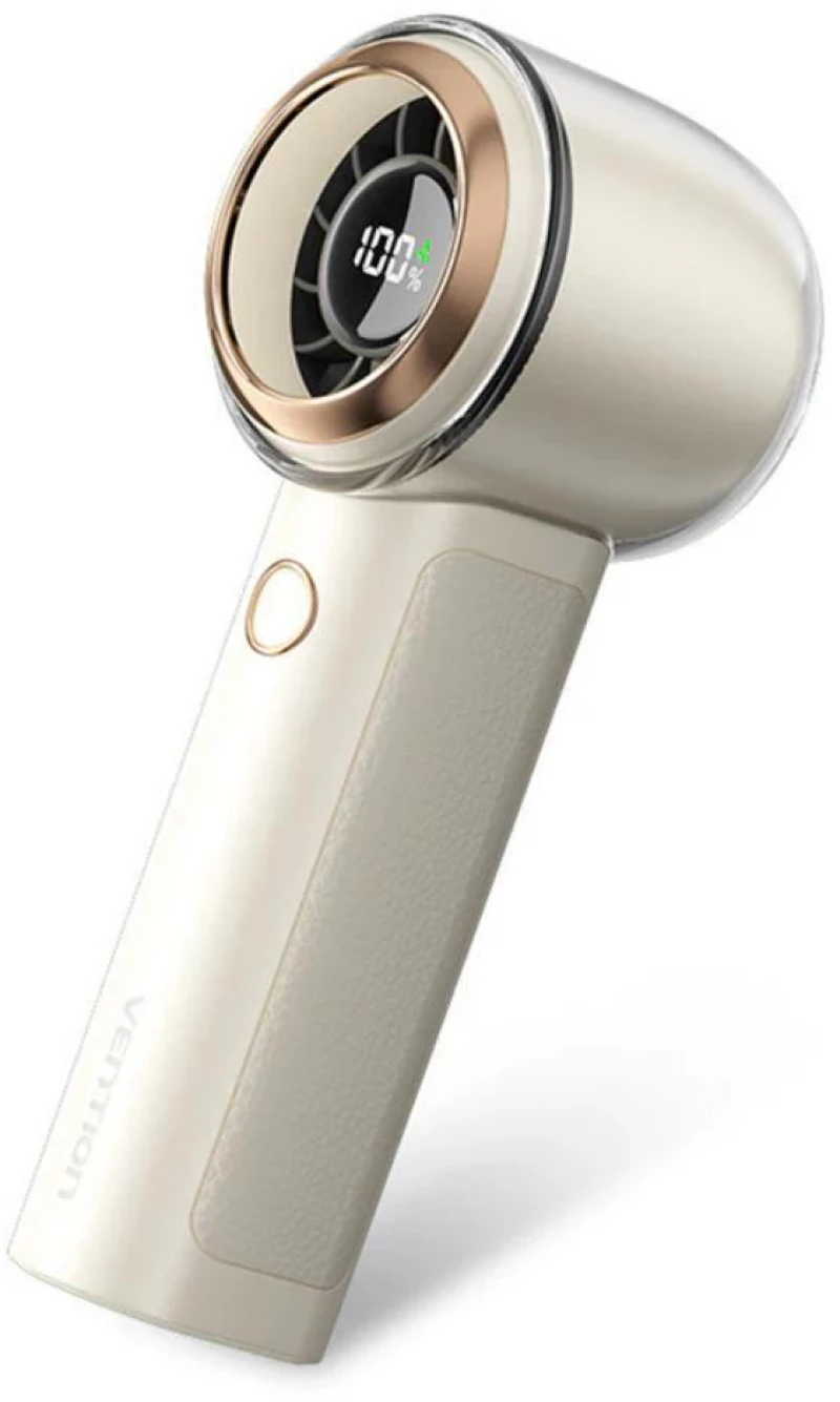 VENTION USB 5V Speed (1-100) Adjustable Handheld High-Speed Fan Beige LED Display Type (PBAN0) (VENPBAN0)