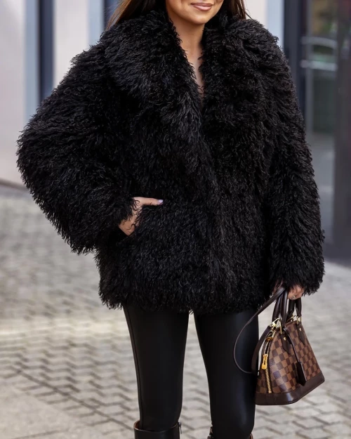 Γούνα fluffy oversized