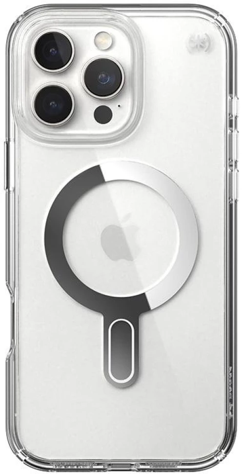SPECK IPHONE 16 PRO MAX CASE (150727-3199) PRESIDIO PERFECT CLEAR + CLICKLOCK (CLEAR/CHROME)