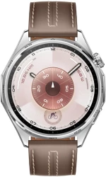 SMART WATCH HUAWEI GT 6 46MM 1.47" 55020FTW ΑΔΙΑΒΡΟΧΟ (GREY LEATHER STRAP) GR