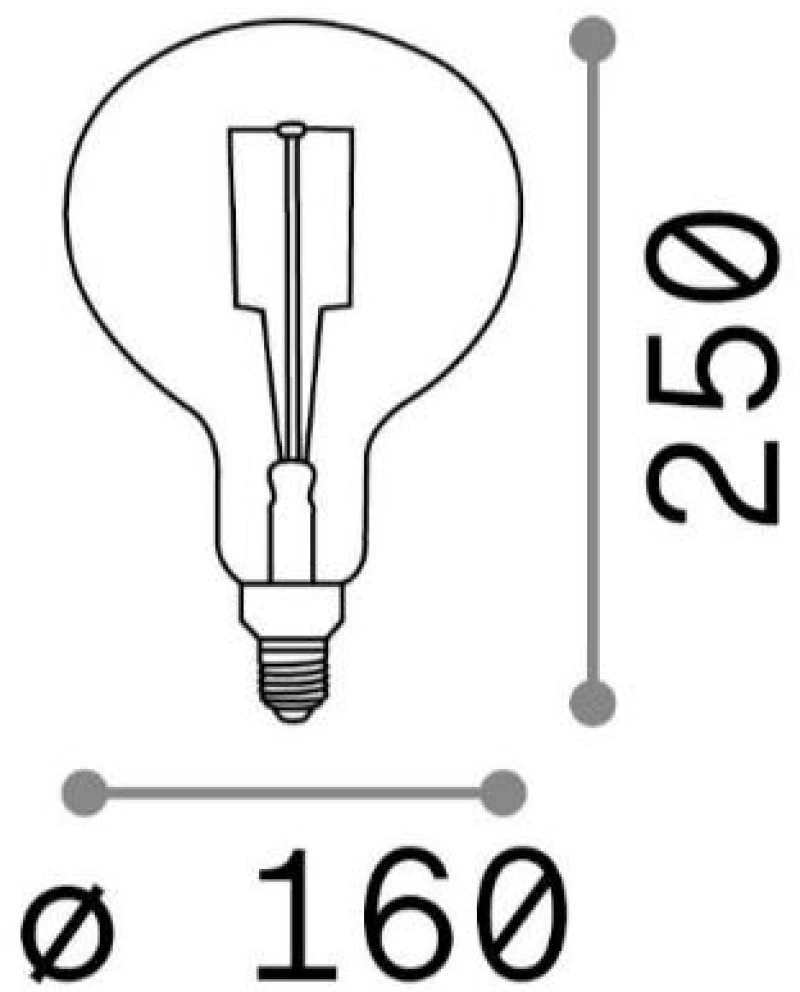 Λαμπτήρας E27 GLOBO D160 04W 2200K CRI80 AMBRA DIMM Ideal Lux 223940