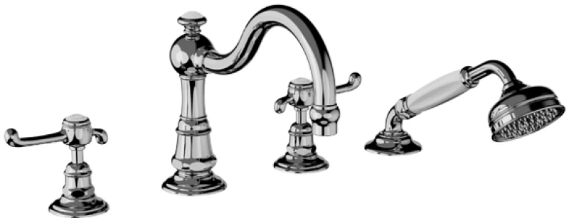 Horus Montmartre Classic Collection - 4 Hole Deck Bath / Shower Set - Matt Nickel 50.466-NM