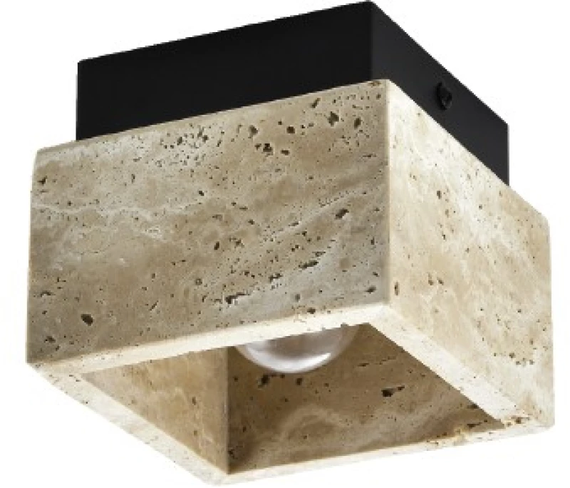 InLight Πλαφονιέρα οροφής γκρι από travertine marble 1XE27 D:12cm 42047