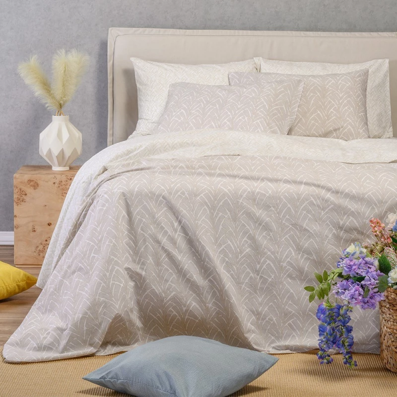 Σεντόνια Coral (Σετ 3τμχ) Light Grey Melinen Μονό 170x270cm 100% Βαμβάκι