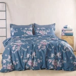 Κουβερλί Springtime (Σετ 2τμχ) Dark Blue Rythmos Ημίδιπλο 160x240cm 100% Βαμβάκι