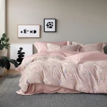 Κουβερλί Feline (Σετ 3τμχ) Pink Rythmos Υπέρδιπλo 235x250cm Tencel