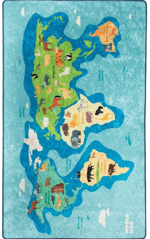 Χαλί Map 876CHL1010 Blue-Multi Conceptum Hypnose 100X160cm