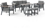 Σαλόνι Κήπου Lilyum (Σετ 6Τμχ) 227VRD1030 Grey 7 Θέσεων