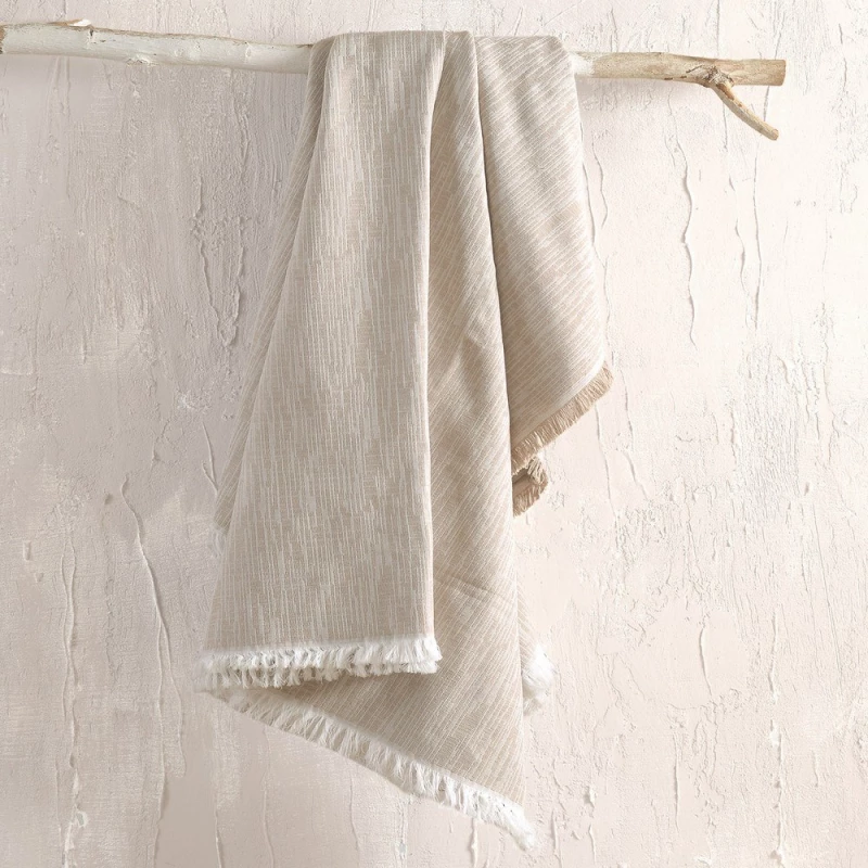 Ριχτάρι Atticus Beige Rythmos Τριθέσιο 180x280cm Βαμβάκι-Πολυέστερ