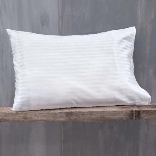 Μαξιλαροθήκες Σετ 2τμχ Satin Stripes White Ρυθμός 50Χ70 100% Βαμβάκι