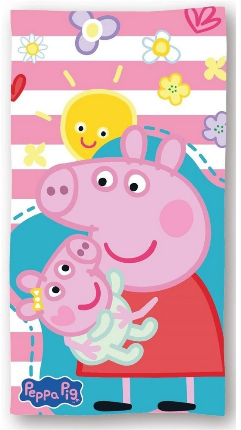 Πετσέτα Θαλάσσης Παιδική Quick Dry Hasbro Peppa Pig 821 White-Pink DimCol Θαλάσσης 70x140cm Microfiber